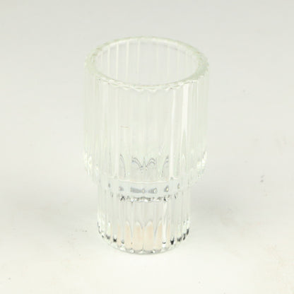 Tall Clear Ribbed Candlestick