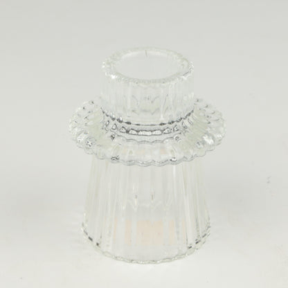Clear Ribbed Candlestick