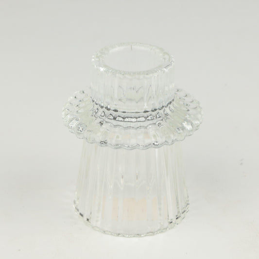 Clear Ribbed Candlestick