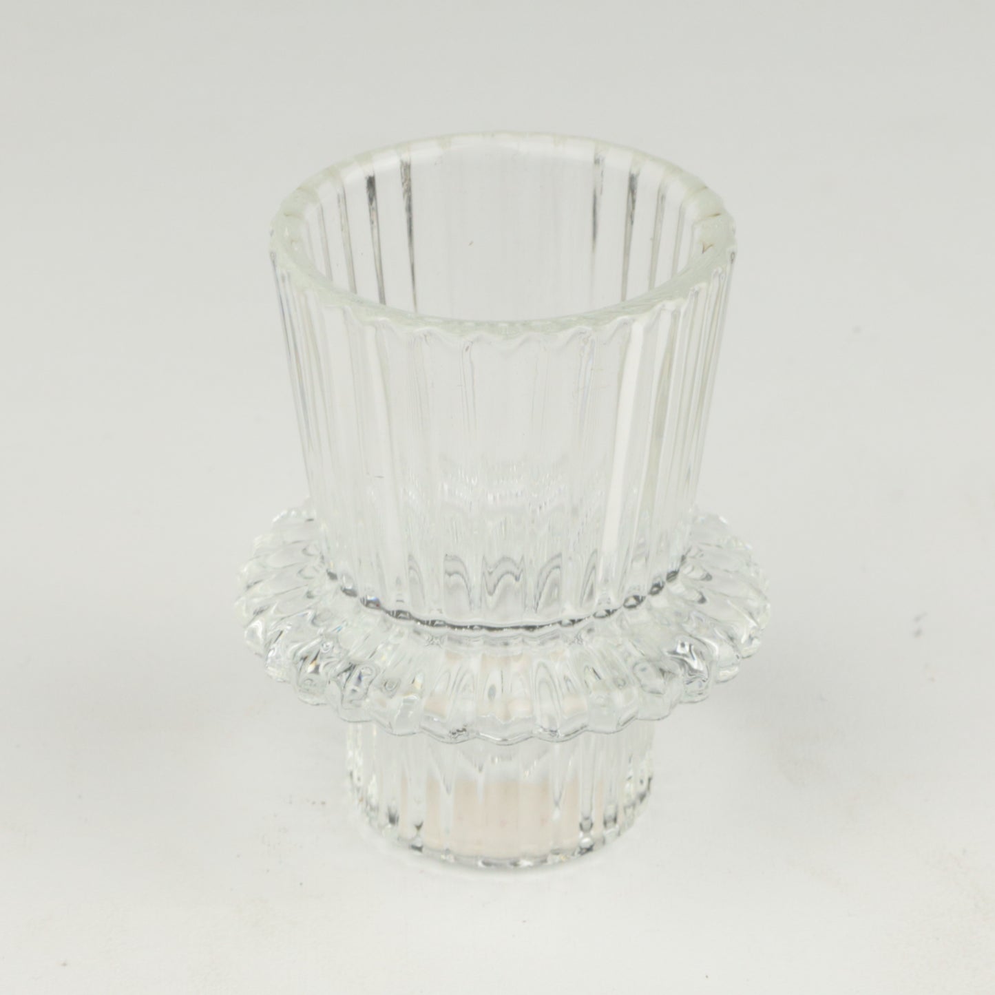 Clear Ribbed Candlestick
