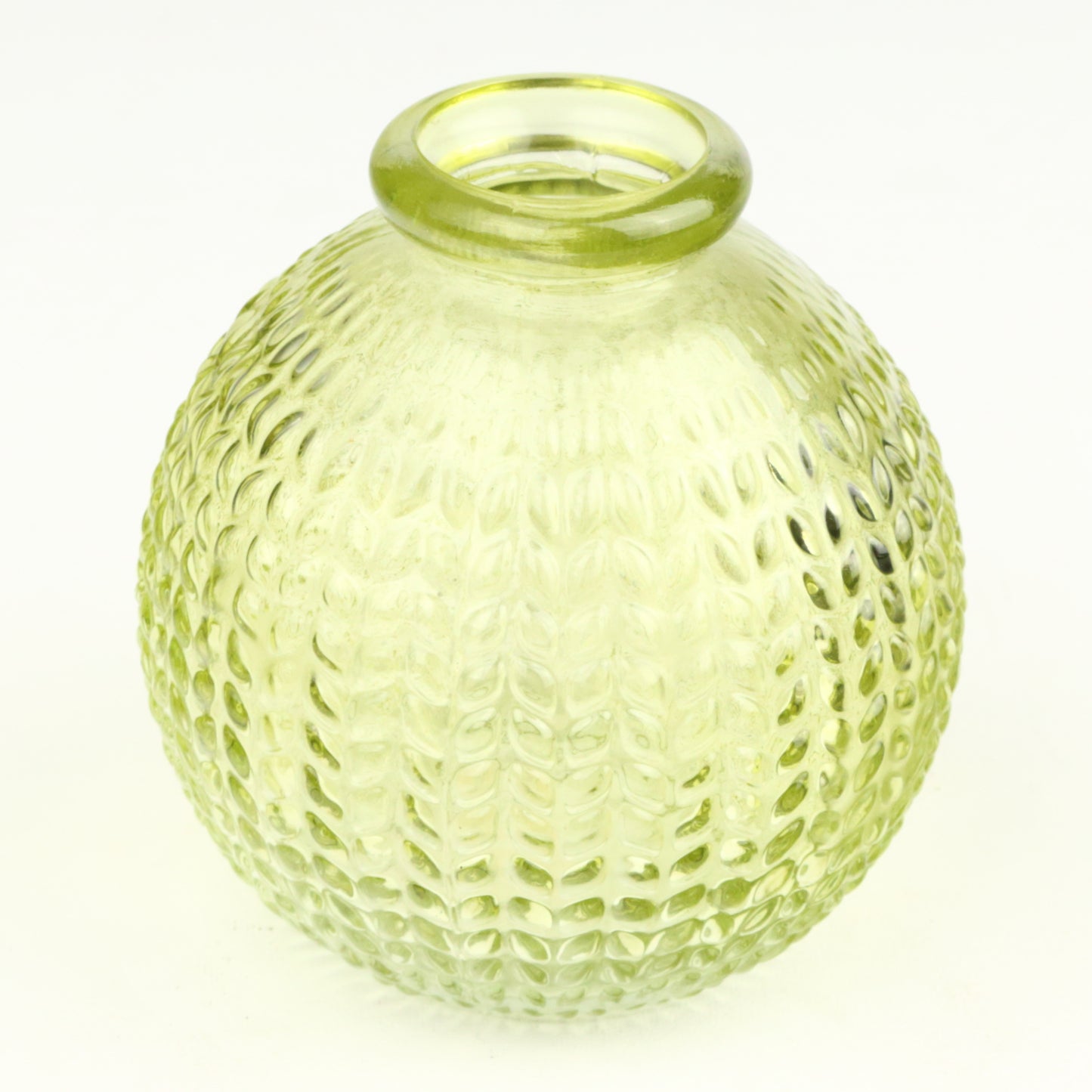 Chartreuse Herringbone Sphere Candlestick