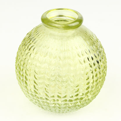 Chartreuse Herringbone Sphere Candlestick