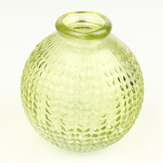 Chartreuse Herringbone Sphere Candlestick