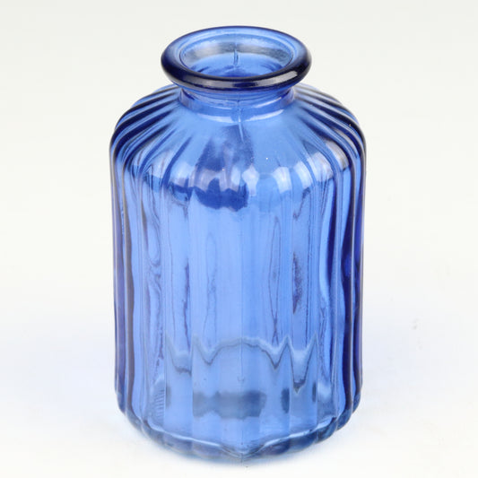 Cerulean Ribbed Cylinder Candlestick