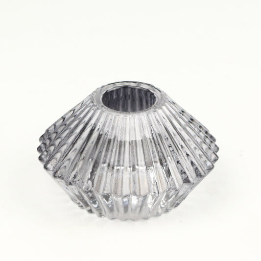 Ashy Two Way Ribbed Candlestick