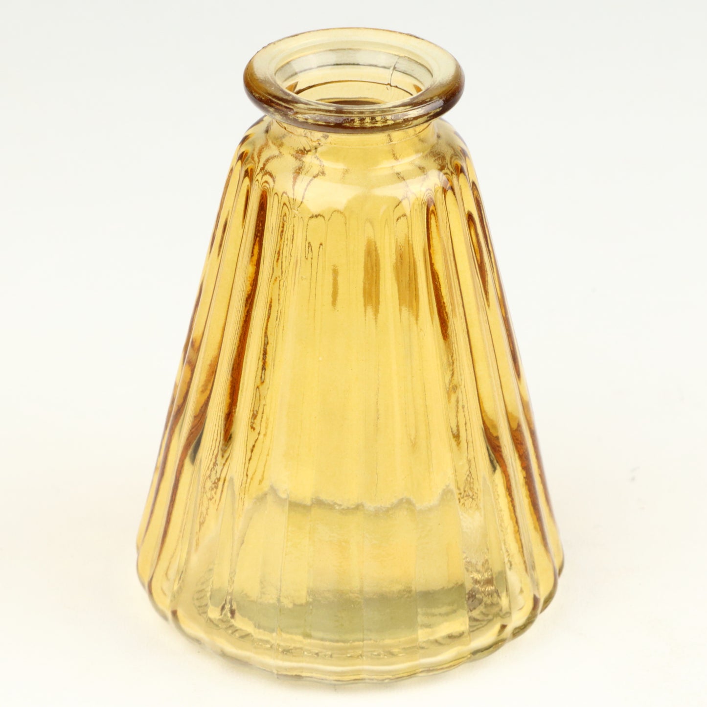 Lemon Ribbed Cone Candlestick