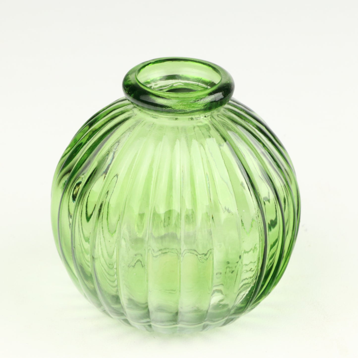 Lime Ribbed Sphere Candlestick