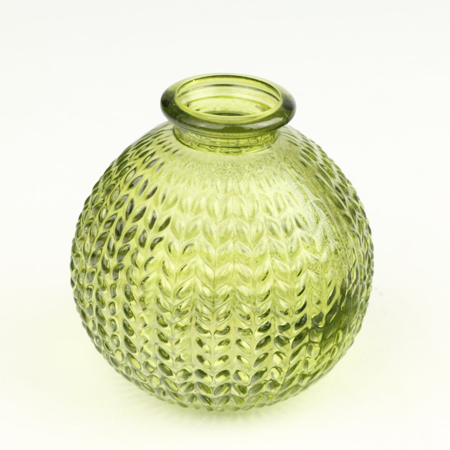 Olive Herringbone Sphere Candlestick