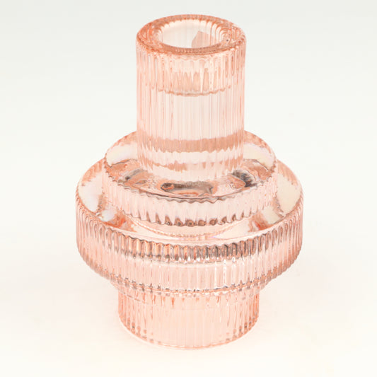 Rose Ribbed Two Way Candlestick