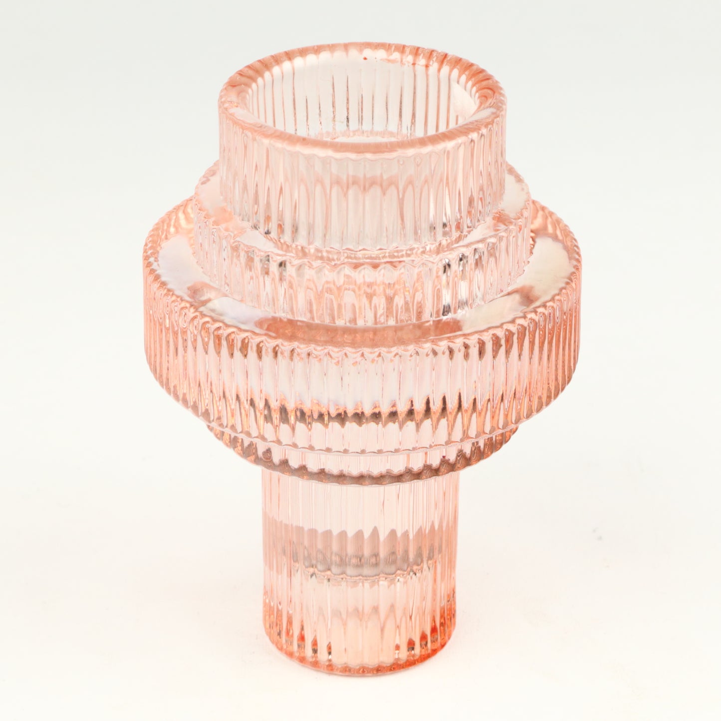 Rose Ribbed Two Way Candlestick