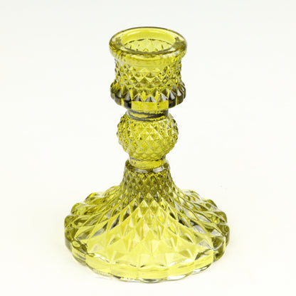 Olive Harlequin Candlestick