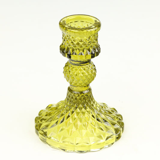 Olive Harlequin Candlestick
