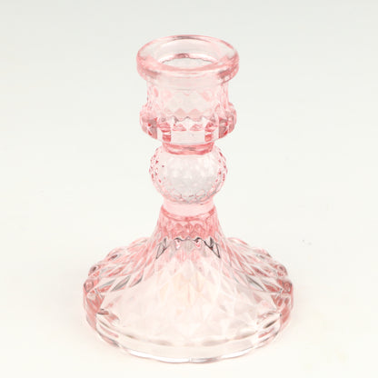 Baby Pink Harlequin Candlestick
