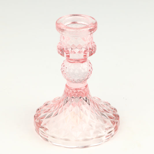 Baby Pink Harlequin Candlestick