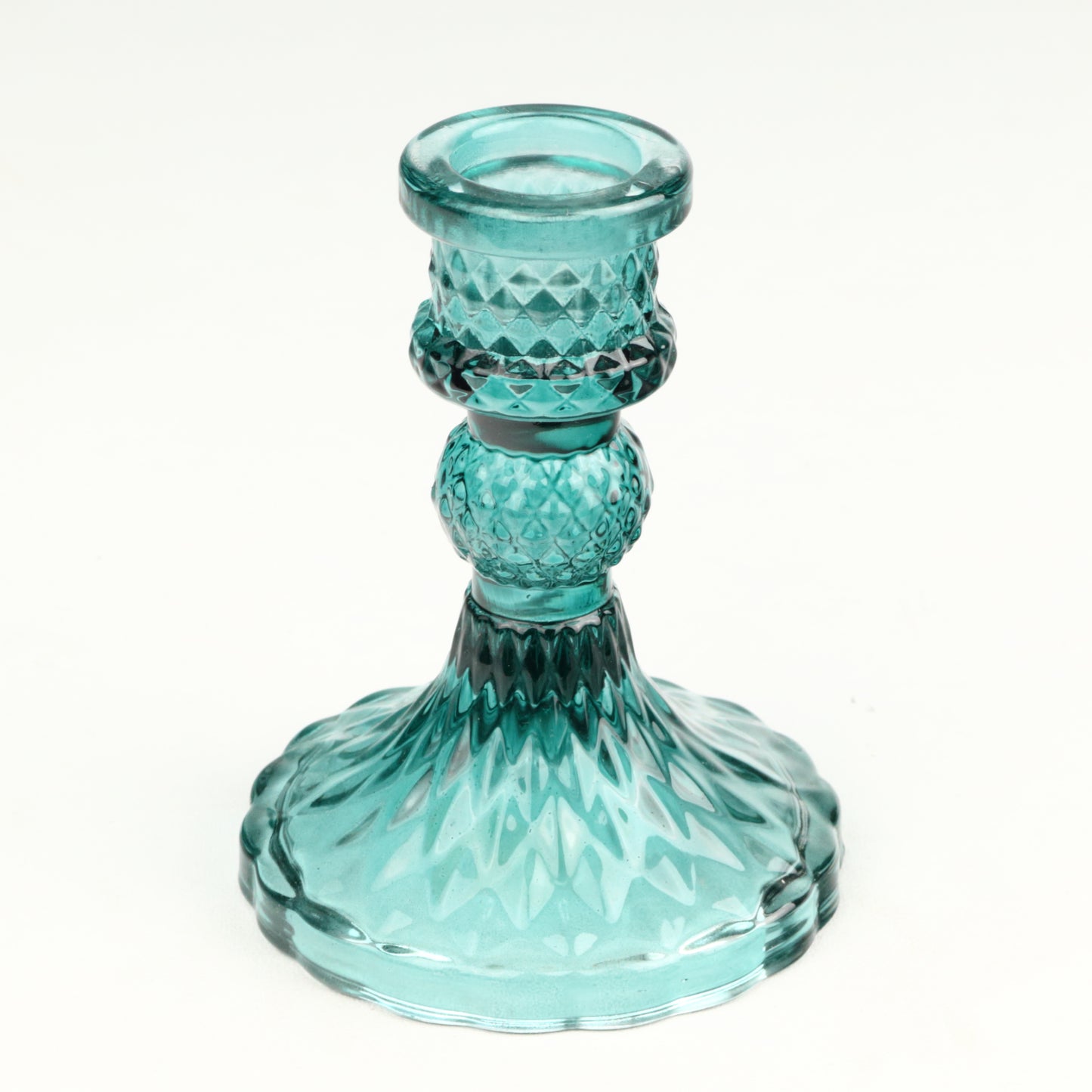 Teal Harlequin Candlestick
