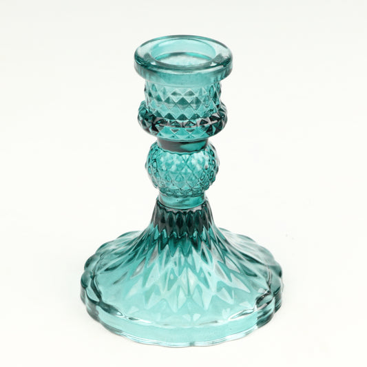 Teal Harlequin Candlestick