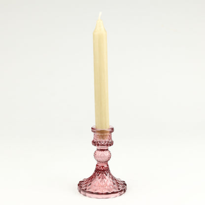 Plum Harlequin Candlestick