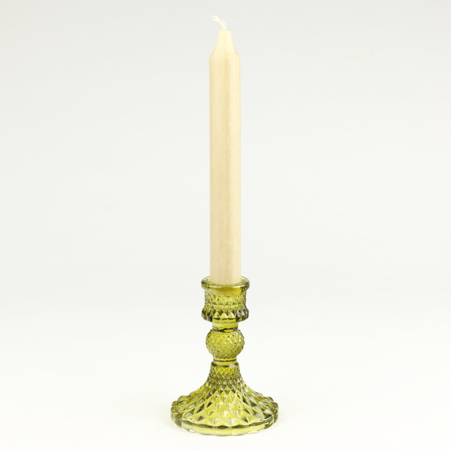 Olive Harlequin Candlestick