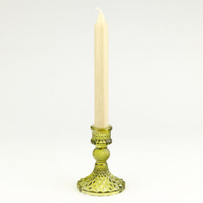 Olive Harlequin Candlestick