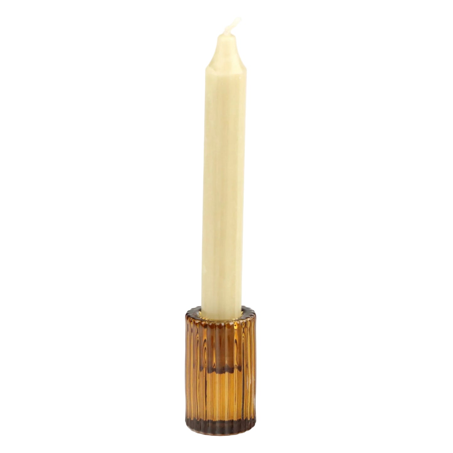 Amber Ribbed Cylinder
