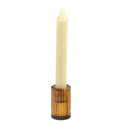 Amber Ribbed Cylinder
