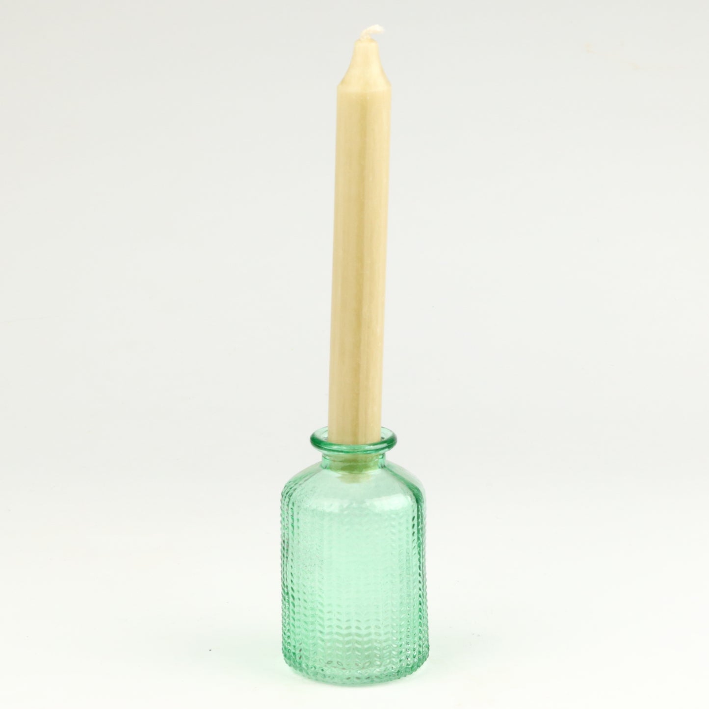 Avocado Herringbone Cylinder Candlestick