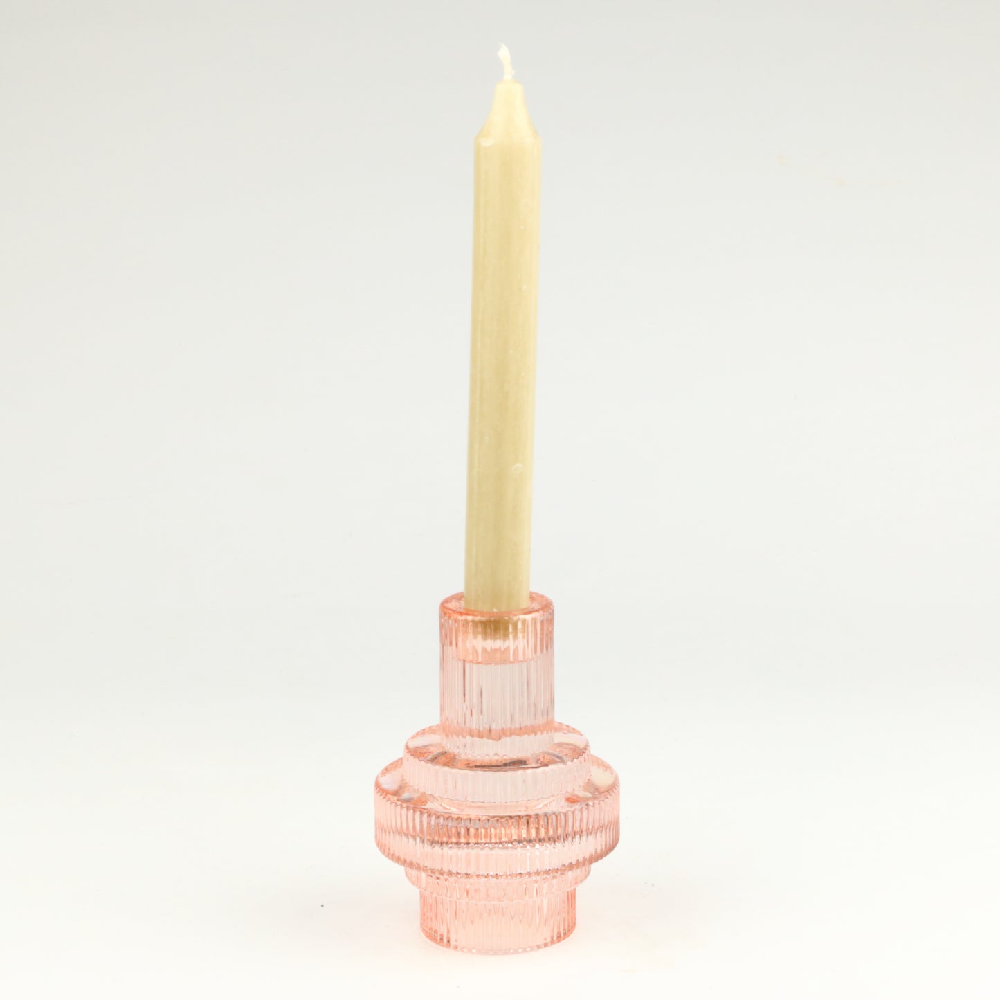 Rose Ribbed Two Way Candlestick