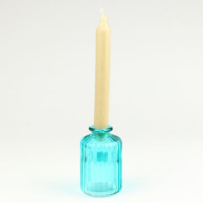 Cyan Bottle Vase - Candle Holder