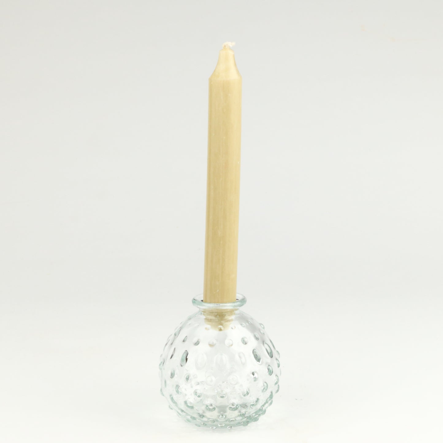 Clear Bumpy Sphere Candlestick