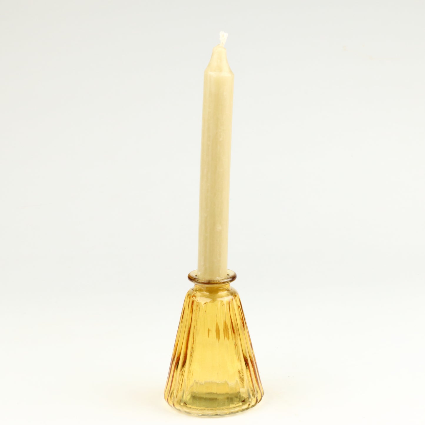 Lemon Ribbed Cone Candlestick