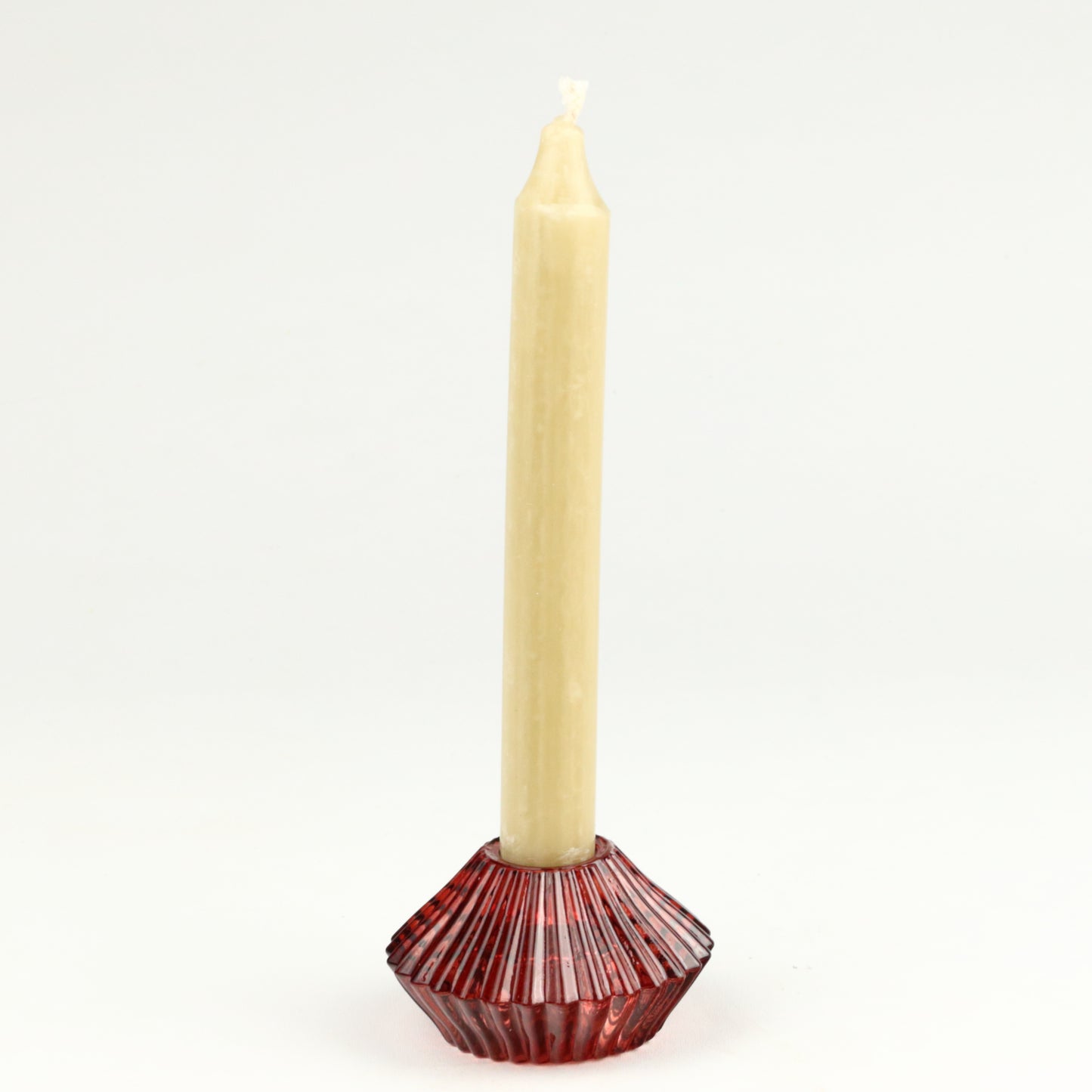 Bordeaux Two Way Ribbed Candlestick