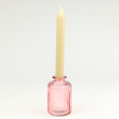 Rose Ribbed Cylinder Candlestick
