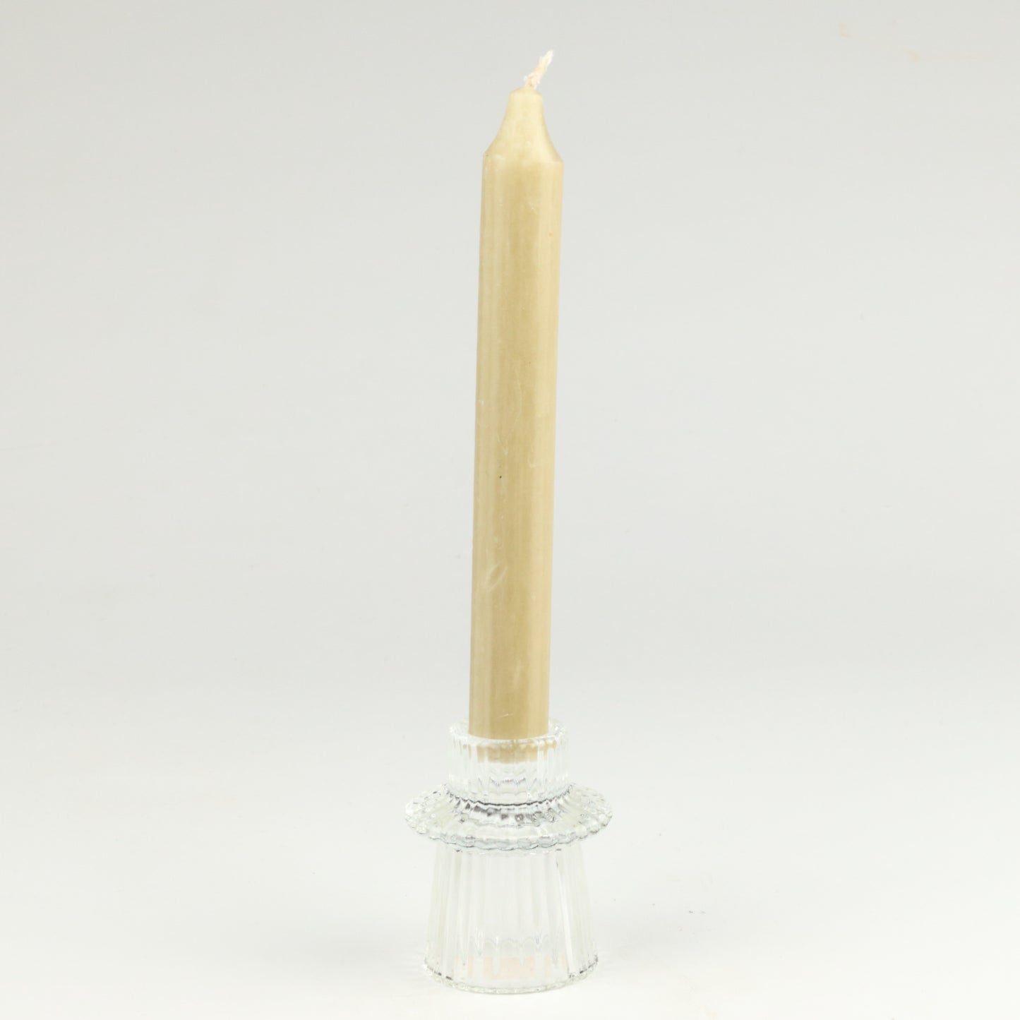 Clear Ribbed Candlestick