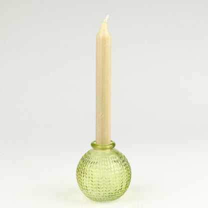 Chartreuse Herringbone Sphere Candlestick