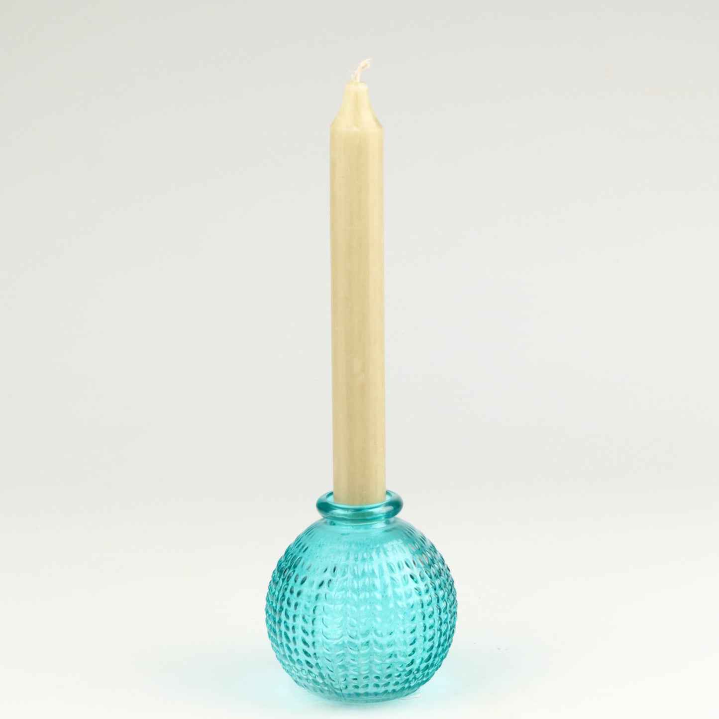 Cyan Herringbone Sphere Candlestick