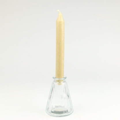 Clear Ribbed Cone Candlestick