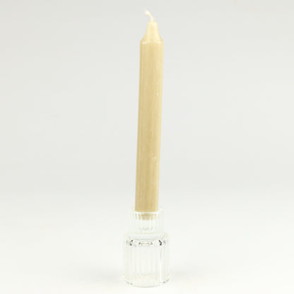 Tall Clear Ribbed Candlestick