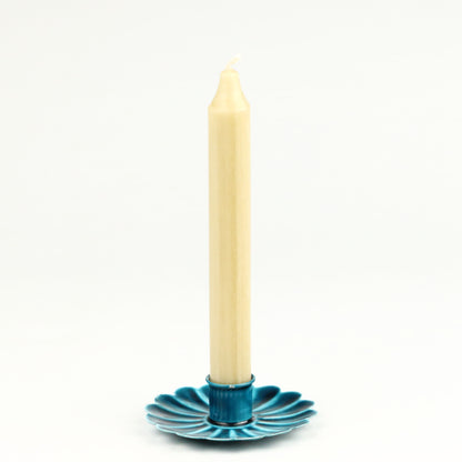 Peacock Blue Flower Candlestick