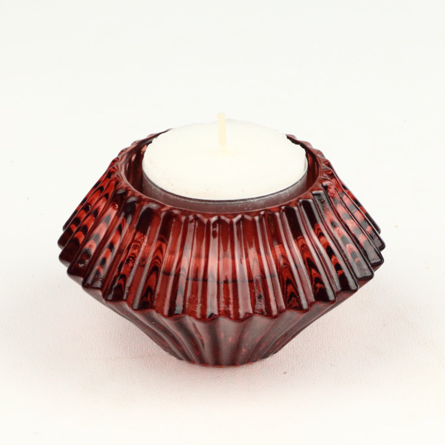 Bordeaux Two Way Ribbed Candlestick