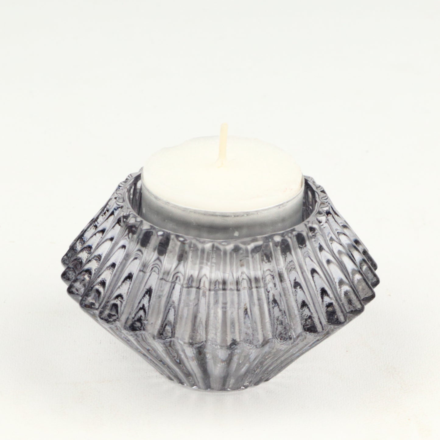 Ashy Two Way Ribbed Candlestick