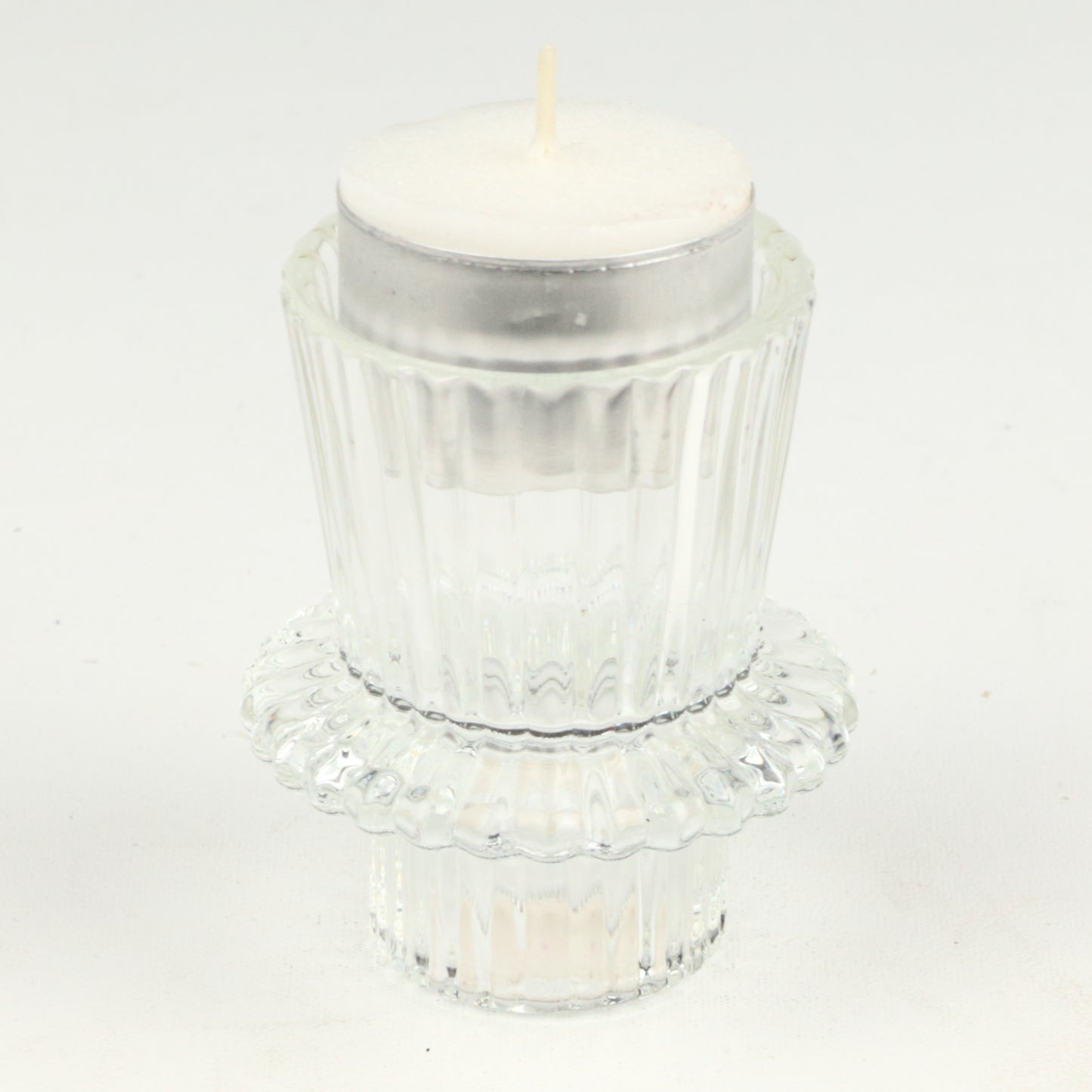 Clear Ribbed Candlestick