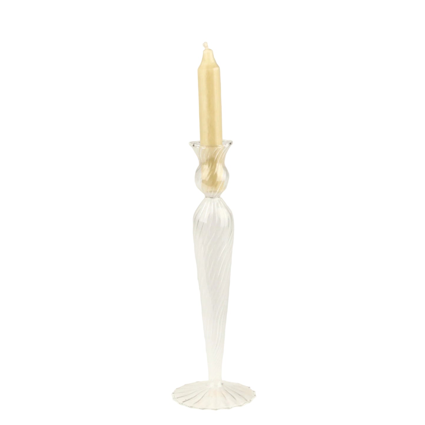 Clear Thimble Candlestick