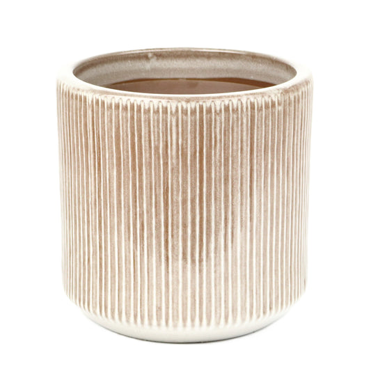 Taupe Grey Cylinder Pot Large