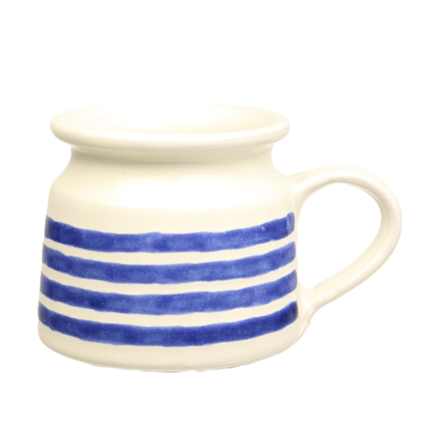 Navy Striped Squat Mug