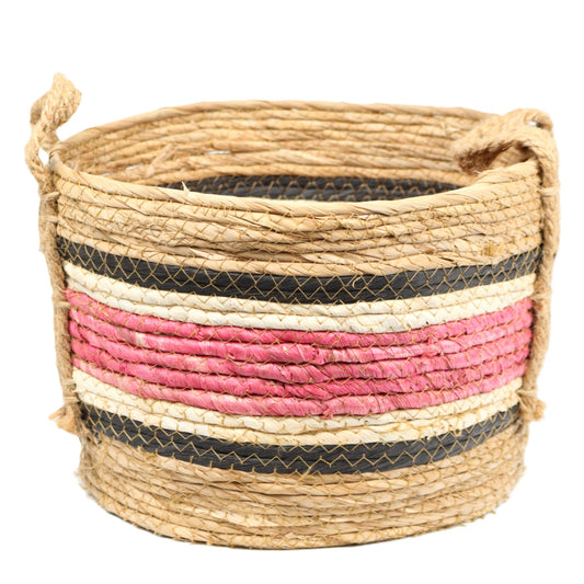 Pink Striped Basket