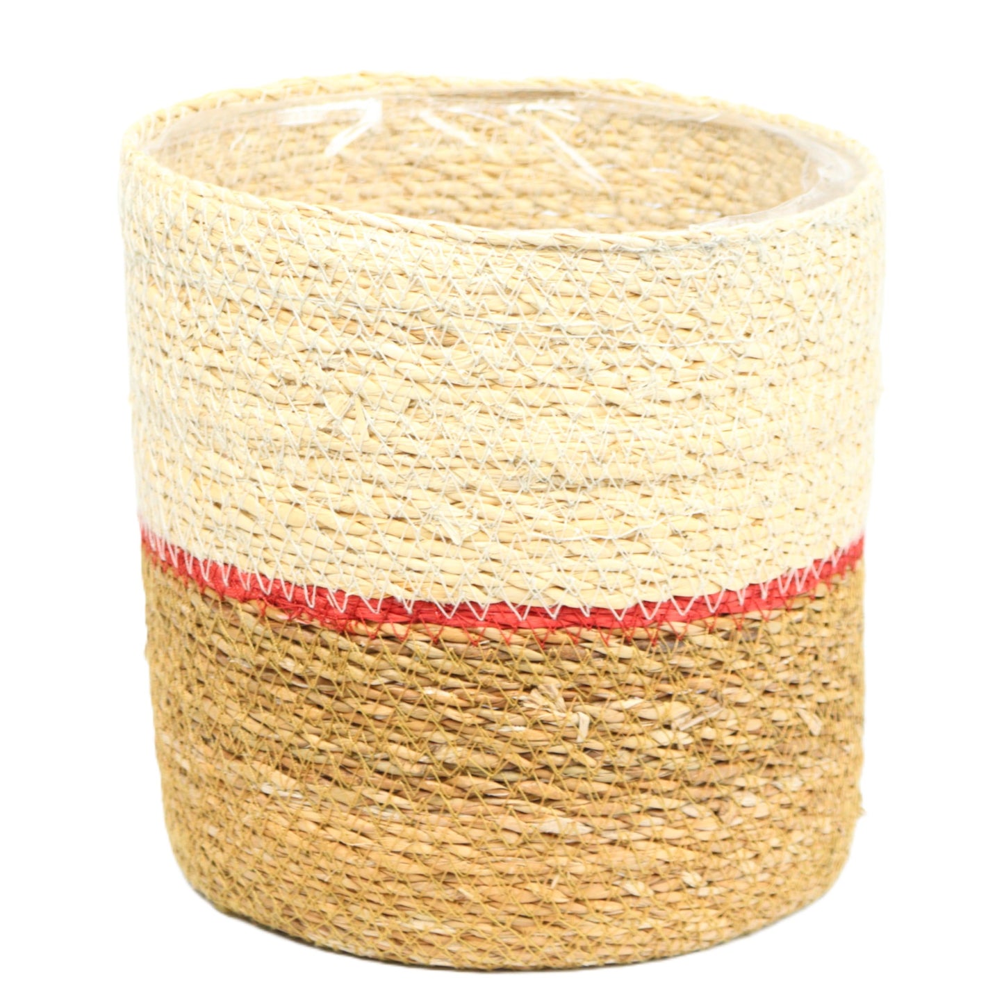 Red Stripe Basket Medium