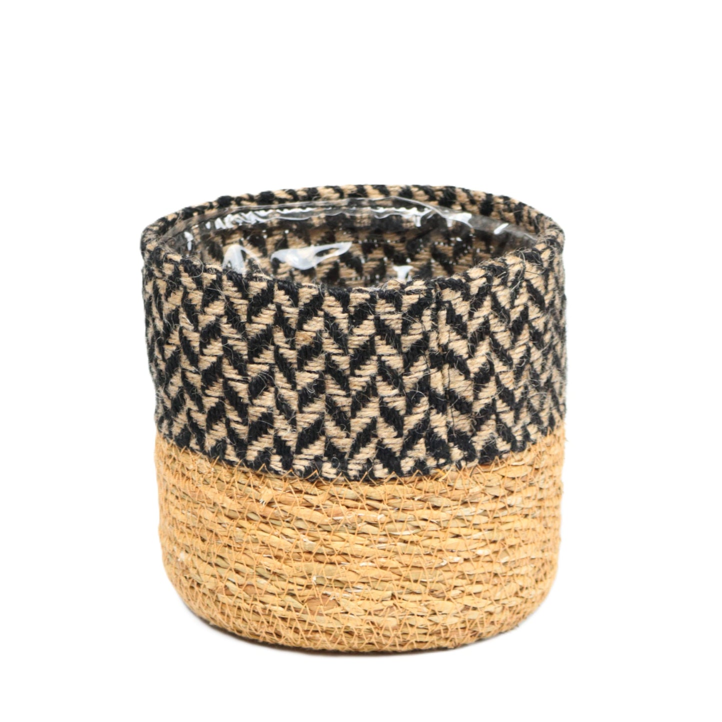 Black and white Zigzag Basket Small