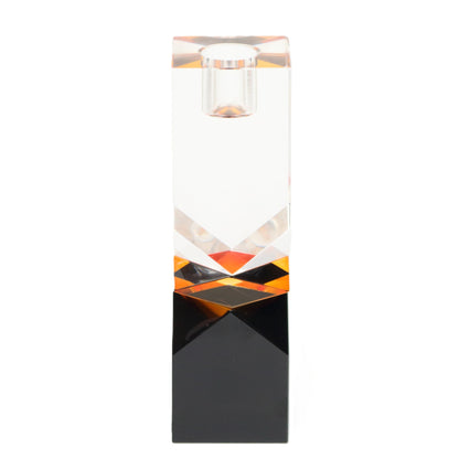 Clear Dark Amber Geometric Candlestick