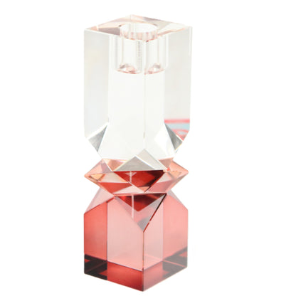 Clear Rose Geometric Candlestick