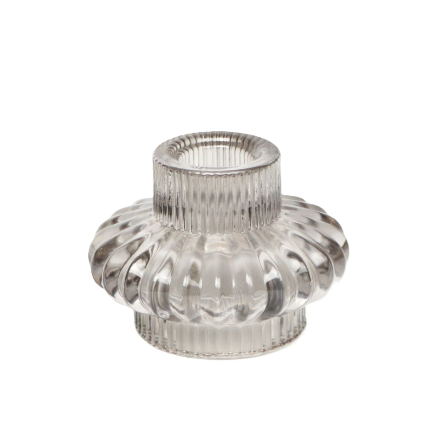 Two way use grey candle holder